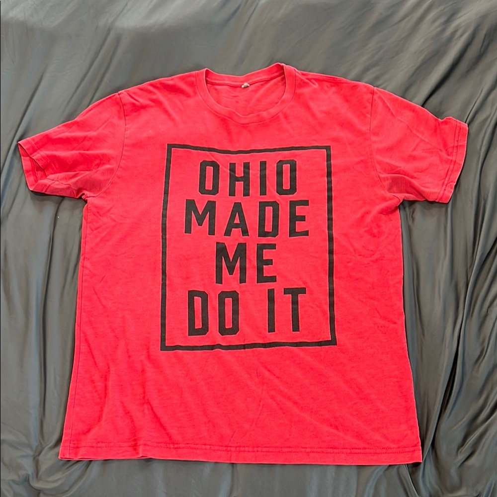 HOMAGE Red Ohio Made Me Do It Short Sleeve Tee